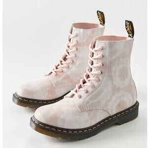 Dr. Martens 1460 Pascal Tie-Dye Suede Ankle Combat Boots Pink White US 7L NWOT